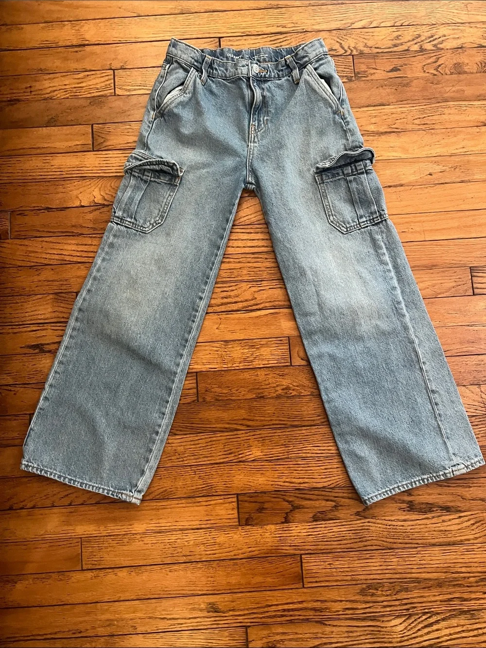 Old Navy Washed Blue Cargo Jeans for Kids